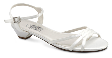 Isabella White Satin Skimmer Sandal saugusshoes.com