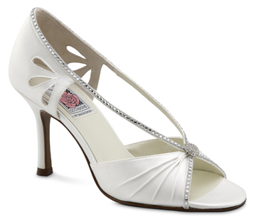 Maggie White Silk Silhouette w/ Swarovski Detail saugusshoes.com