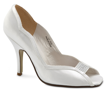 Paola White Satin Scalloped 