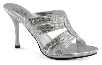 Vanessa Silver Sequin Platform Slide saugusshoes.com